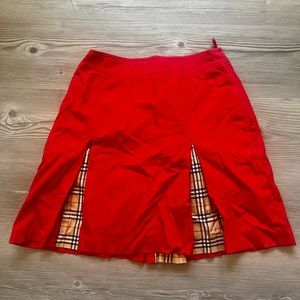 Red Burberry Golf Skirt